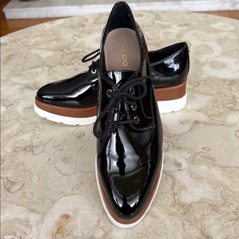 Aldo Sevaedia Wedge Platform Oxfords Chunky Lace-Ups - Picture 3 of 12